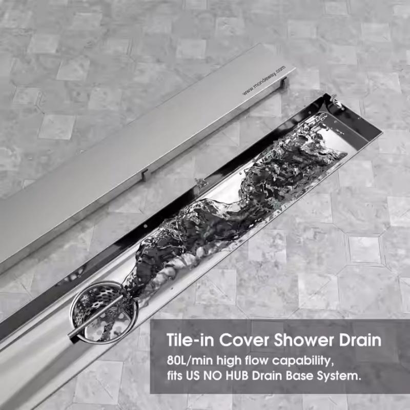 How the Custom Shower Drain Linear Shower Channel Floor Drain Solves Hair Clogs